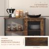 LVSOMT Mini Coffee Bar Cabinet with Storage, 27.5'' Small Kitchen Bar Table, Cute Corner Bar Cabinet for Tea, Buffet Sideboard Cabinet for Dining Room, Farmhouse Coffee Station for Wine (Brown) view 4