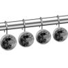 Black Moon, Curtain Hooks Rings Set of 12 Shower Hooks for Curtain Rustproof Decorative Shower Rings for Bathroom view 2