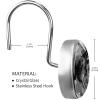 Black Moon, Curtain Hooks Rings Set of 12 Shower Hooks for Curtain Rustproof Decorative Shower Rings for Bathroom view 3