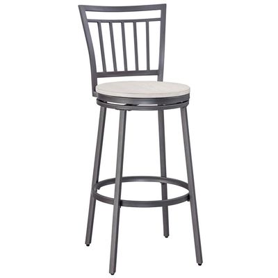 American Woodcrafters Jacey Gray Metal Swivel 25-inch Seat Height Bar Stool
