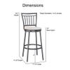 American Woodcrafters Jacey Gray Metal Swivel 25-inch Seat Height Bar Stool view 2