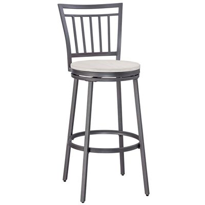American Woodcrafters Stockton Gray Metal Swivel 30" Seat Height Bar Stool