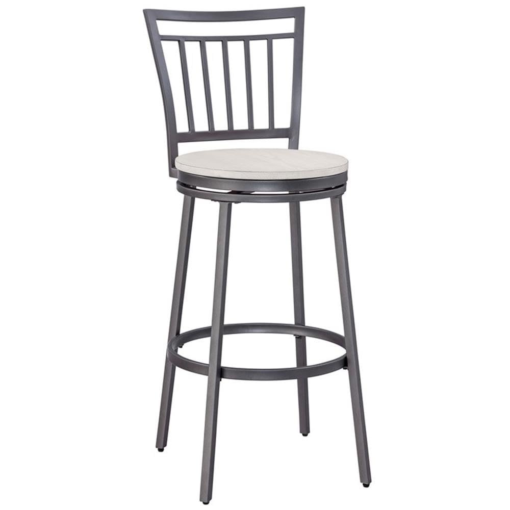 American Woodcrafters Stockton Gray Metal Swivel 30" Seat Height Bar Stool