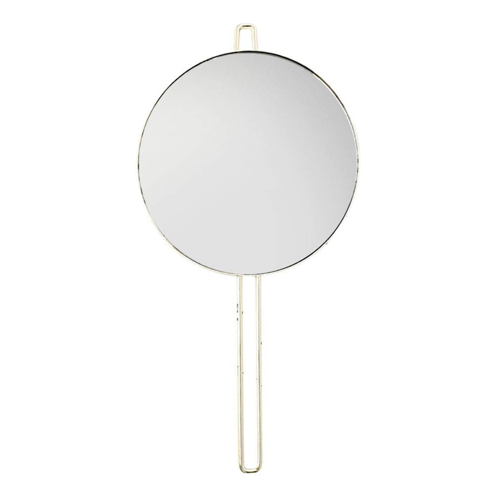 ARTIBETTER Round Makeup Mirror Wall Mount Metal Frame Smooth Surface Handheld Home Travel Use