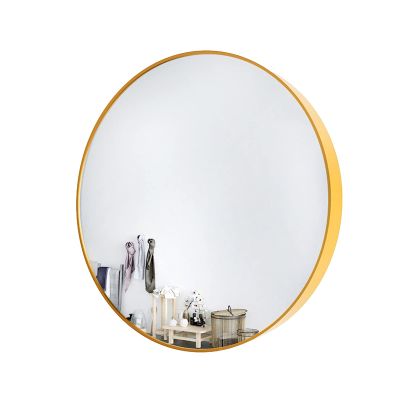 LIGUOYI Circle Mirror, Round Bathroom Wall Mirror, 20" Brushed Metal Frame Wall Mounted Circle Mirror, Modern Vanity Mirror, for Bathroom, Vanity, Living Room, Bedroom, Entryway Wall Decor
