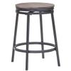 American Woodcrafters Chesson Gray Metal and Wood Backless Counter Stool view 1