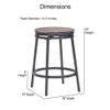 American Woodcrafters Chesson Gray Metal and Wood Backless Counter Stool view 3