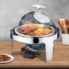 DBMGB Chafing Dish Food Warmers, Electric Food Warmers for Parties Buffets, Stainless Steel Round Chafing Dish Set 6L, Keeping Food Warm view 2