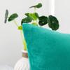 NiNi ALL Decorative Throw Pillow Covers Velvet Soft for Couch Sofa Bedroom Living Room Outdoor Pack of 2 18x18 Inch Aqua Green view 3