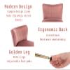 Shunzhi Pink Velvet Accent Chairs Set of 2 with Golden Legs Upholstered Side Chairs Mid-Century Modern Slipper Chairs for Guest Room Comfy Armless Wingback Corner Single Sofa Living Room Chairs view 3