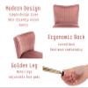 Shunzhi Pink Velvet Accent Chairs Set of 2 with Golden Legs Upholstered Side Chairs Mid-Century Modern Slipper Chairs for Guest Room Comfy Armless Wingback Corner Single Sofa Living Room Chairs view 4