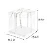 10 Inch Clear Cake Box,4 Pcs 10" X 10" X 9" Transparent Cake Box with Ribbon for 8" Cakes-Tall Cake Boxs- Clear Gift Boxes with Lid for Wedding Party and Gift Display (White-4 Set) view 3