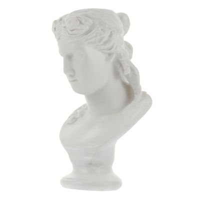 VOSAREA White Statue Pen Holder Pen Container Office Pen Holder Sculpture Pen Holder Desktop Decor Flower Vase Figurine Pen Holder Cosmetic Brush Holder Portrait Sculpture Makeup Holder