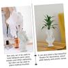 VOSAREA White Statue Pen Holder Pen Container Office Pen Holder Sculpture Pen Holder Desktop Decor Flower Vase Figurine Pen Holder Cosmetic Brush Holder Portrait Sculpture Makeup Holder view 3
