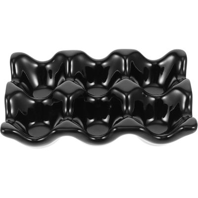 Cabilock 1pc Lightweight Holder for Eggs Convenient Serving Tray Matte Frosted Texture for Home and Kitchen Storage Elegant Black Design