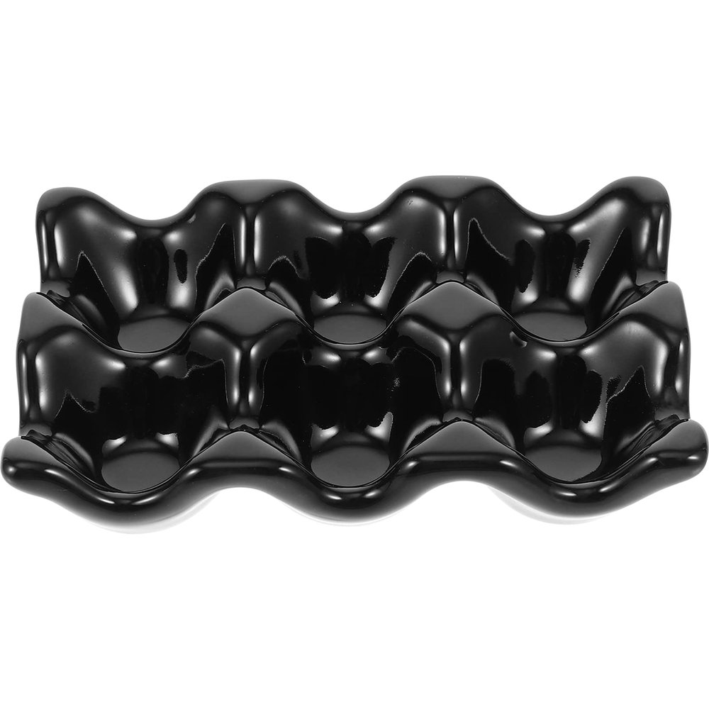 Cabilock 1pc Lightweight Holder for Eggs Convenient Serving Tray Matte Frosted Texture for Home and Kitchen Storage Elegant Black Design