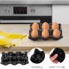 Cabilock 1pc Lightweight Holder for Eggs Convenient Serving Tray Matte Frosted Texture for Home and Kitchen Storage Elegant Black Design view 3