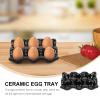 Cabilock 1pc Lightweight Holder for Eggs Convenient Serving Tray Matte Frosted Texture for Home and Kitchen Storage Elegant Black Design view 4