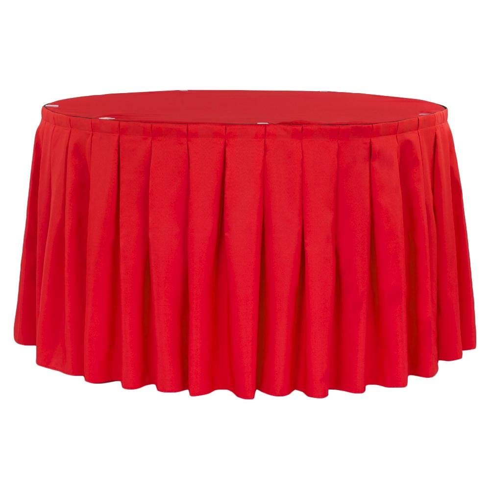 Vibrant Red Polyester Table Skirt - 17' x 29" (1 Pc), Premium & Durable Table Decor, Perfect For Weddings, Parties & More