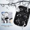 4 Pack Silicone Large Round Ice Cube Tray, Ice Cube Tray, Ice Trays for Freezer With Lid, Sphere Square Honeycomb Ice Trays for Whiskey With Covers&Funnel, Reusable Whiskey Ice Ball Mold (black) view 4