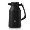 IDEUS Thermal Coffee Carafe 68oz (2,000ml), Stainless Steel Double Wall Insulated Vacuum Flask, Water Jug Coffee Server and Beverage Dispenser, Heat and Cold Retention (Black-Silver, 68oz (2,000ml)) view 1