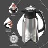 IDEUS Thermal Coffee Carafe 68oz (2,000ml), Stainless Steel Double Wall Insulated Vacuum Flask, Water Jug Coffee Server and Beverage Dispenser, Heat and Cold Retention (Black-Silver, 68oz (2,000ml)) view 3