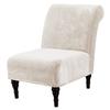 H.VERSAILTEX Armless Accent Chair Covers Thick Velvet Armless Chair Slipcovers High Stretch Chair Covers for Living Room Hotel Machine Washable Furniture Protector with Elastic Bottom, Ivory view 1