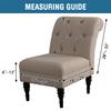 H.VERSAILTEX Armless Accent Chair Covers Thick Velvet Armless Chair Slipcovers High Stretch Chair Covers for Living Room Hotel Machine Washable Furniture Protector with Elastic Bottom, Ivory view 3