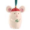 Belleek Not A Creature Stirring Ornament - Handcrafted Fine Parian China Irish Decor - Shamrock Christmas Tree Hanging Ornament - 2.3"W x 3.3"H x 1.5"L, White view 1
