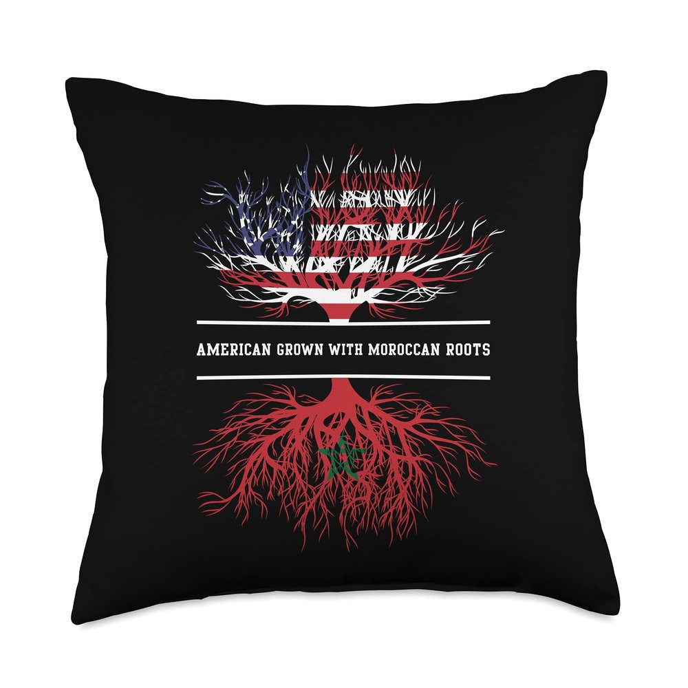 American Grown With Moroccan Roots - Flag of Morocco Throw Pillow