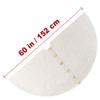 60-Inch Rib Knit Christmas Tree Skirt with Oak Buttons, Cream White view 3