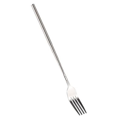 Alvinlite Extendable Fork, Telescopic BBQ Dinner Long Handle Fork Fruit Dessert Stainless Steel Cutlery for Home Cafe Resturant