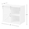 FirsTime & Co. White Bolton Barn Door End Table, Side Table, Night Stand, Wood and Metal, 26 x 14 x 21.5 inches view 2