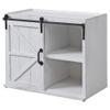 FirsTime & Co. White Bolton Barn Door End Table, Side Table, Night Stand, Wood and Metal, 26 x 14 x 21.5 inches view 3