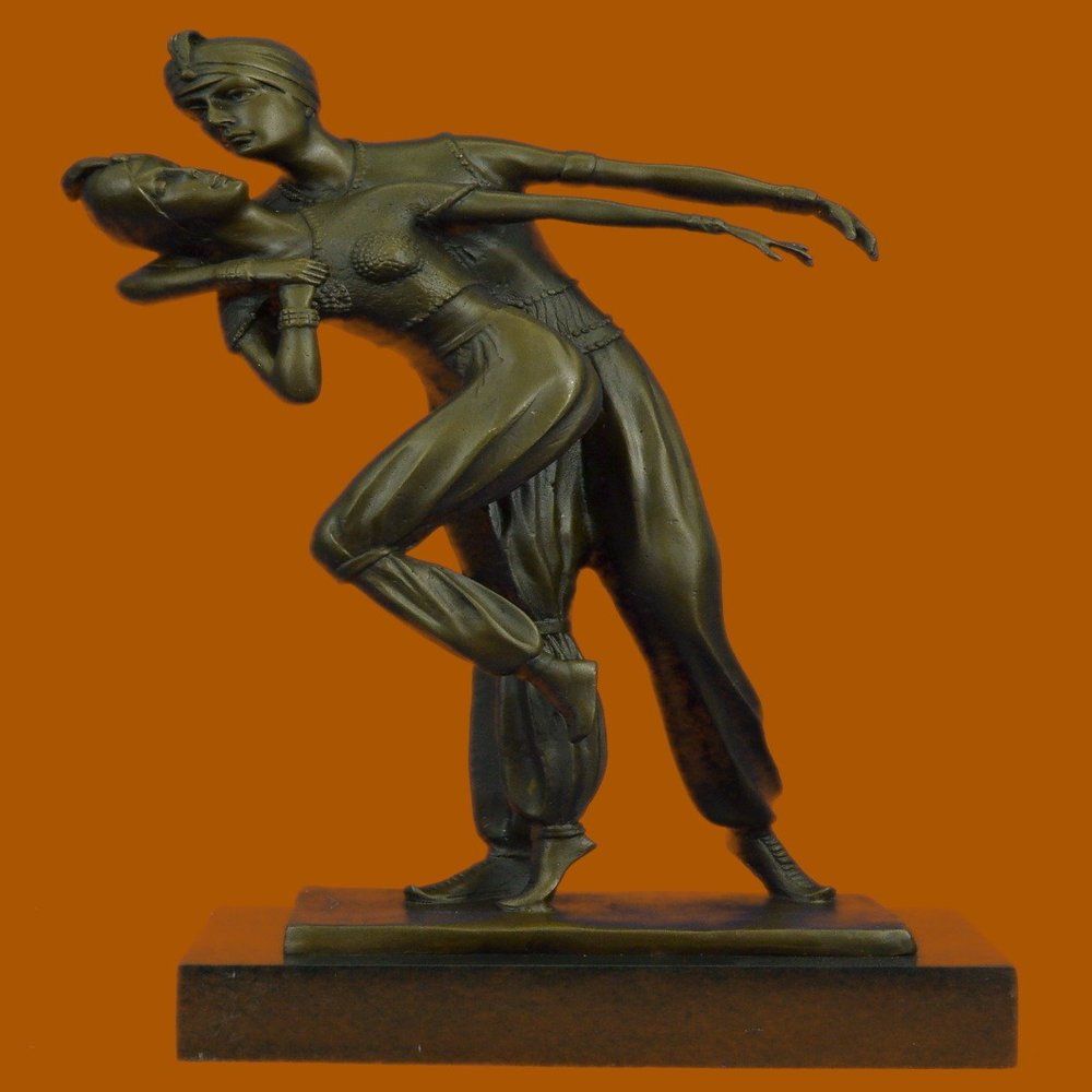 Persian Nice Belly Dancers Musicians 100% Real Handcrafted Bronze StatueEG