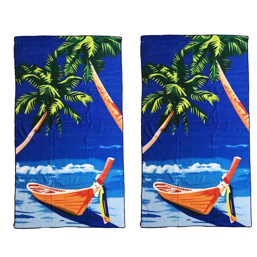 allgala Microfiber Beach Towel | Packable Beach Towel for Family | Quick Dry, Lightweight, Super Absorbent | Perfect for Beach, Pool, and Camping | Oversize 40"x70" - Boat