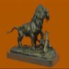 Bronze Sculpture Male Lion W/Cubs Art Deco Large Figurine Sculpture view 3