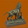 Bronze Sculpture Male Lion W/Cubs Art Deco Large Figurine Sculpture view 4