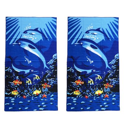 allgala Microfiber Beach Towel | Packable Beach Towel for Family | Quick Dry, Lightweight, Super Absorbent | Perfect for Beach, Pool, and Camping | Oversize 40"x70" - Dolphin