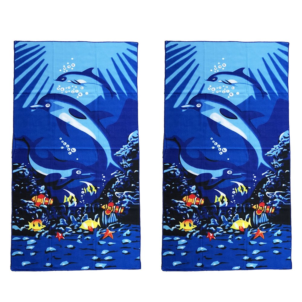 allgala Microfiber Beach Towel | Packable Beach Towel for Family | Quick Dry, Lightweight, Super Absorbent | Perfect for Beach, Pool, and Camping | Oversize 40"x70" - Dolphin