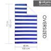 allgala Oversize 40x70 Inch (1x1.8M) Cabana Stripe Design Microfiber Beach Towel-Royal Blue (Pack of 2)-BT81236 view 2