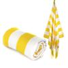 allgala Oversize 40x70 Inch (1x1.8M) Cabana Stripe Design Microfiber Beach Towel-Yellow (Pack of 2)-BT81233 view 1