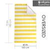 allgala Oversize 40x70 Inch (1x1.8M) Cabana Stripe Design Microfiber Beach Towel-Yellow (Pack of 2)-BT81233 view 2