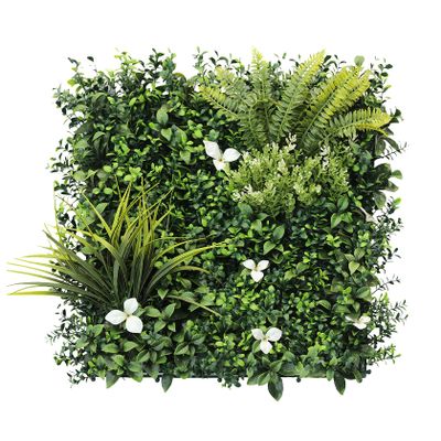 ECOOPTS 20"x20" Faux Ivy Privacy Fence Screen Artificial Boxwood Panels Topiary Hedge Plants for Indoor Outdoor Decoration, #5 Mixed Leaves, 28 Packs