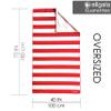 allgala Oversize 40x70 Inch (1x1.8M) Cabana Stripe Design Microfiber Beach Towel-Red (Pack of 2)-BT81235 view 2