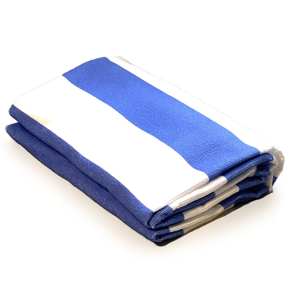 allgala Oversize 40x70 Inch (1x1.8M) Cabana Stripe Design Microfiber Beach Towel-Light Blue (Pack of 1)-BT81210