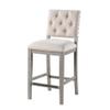 American Woodcrafters Ellesse Cream Polyster Fabric Solid Wood Counter Stool view 1