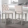 American Woodcrafters Ellesse Cream Polyster Fabric Solid Wood Counter Stool view 2