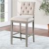 American Woodcrafters Ellesse Cream Polyster Fabric Solid Wood Counter Stool view 4