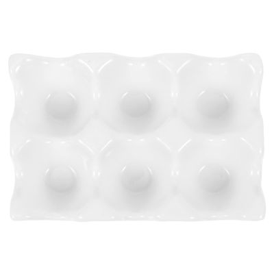 Cabilock 1pc White Egg Holder Slot Reusable Egg Tray Convenient Kitchen Organizer Elegant Design for Home Use